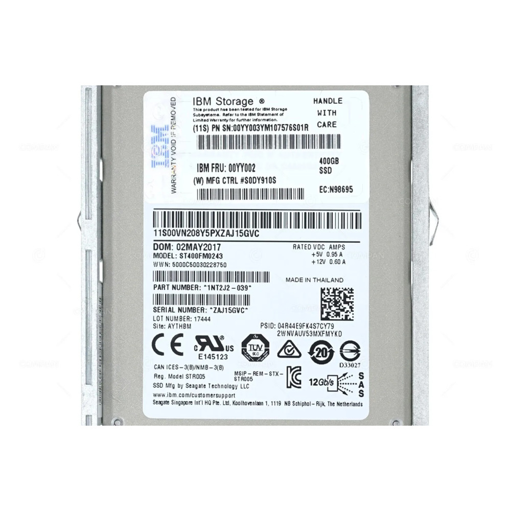 00YY002 IBM SSD 400GB SAS 12G 2.5" SFF HOT-SWAP FOR IBM DS8880